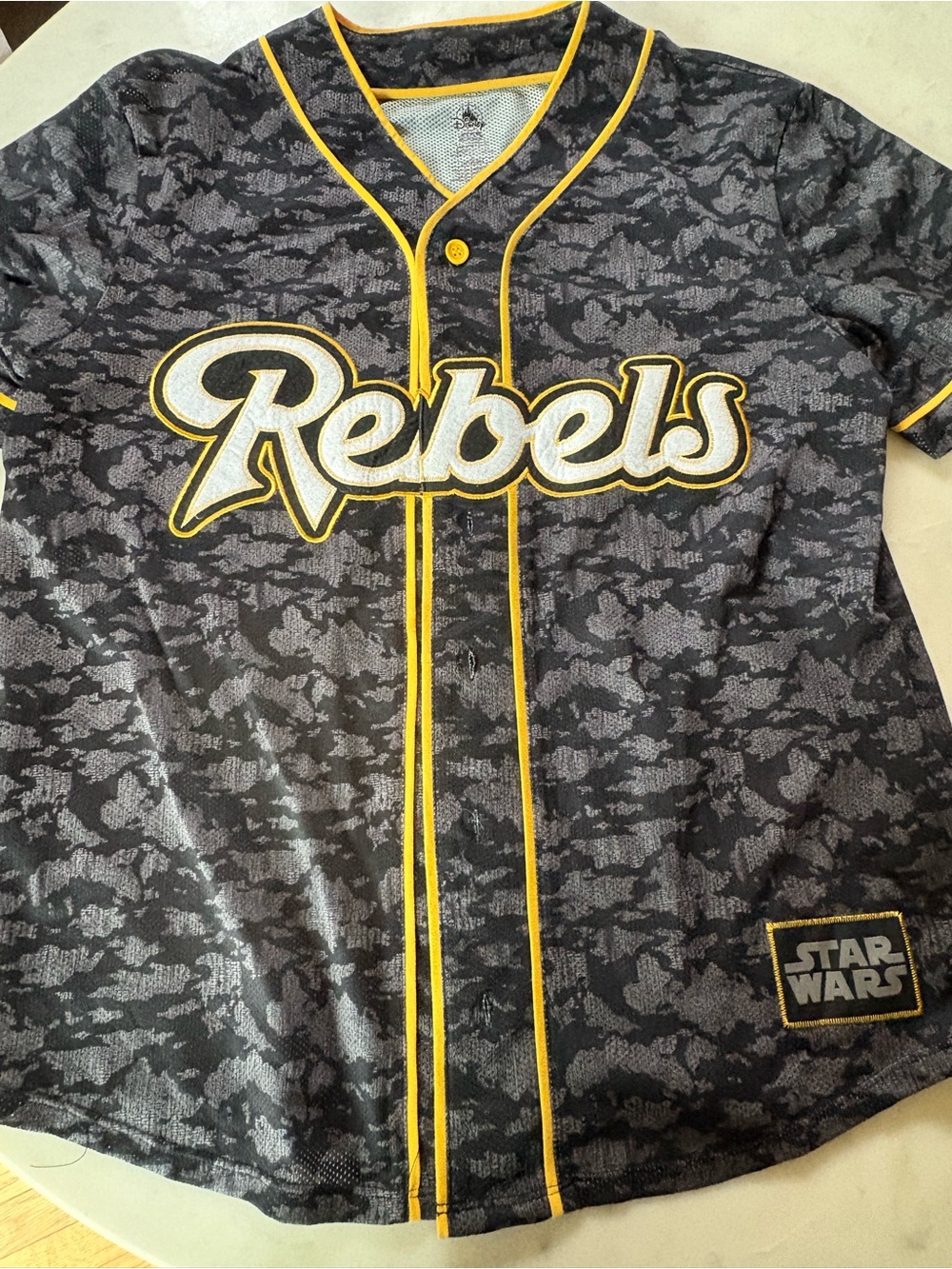Disney Star Wars Rebels Black and Yellow Baseball Jersey